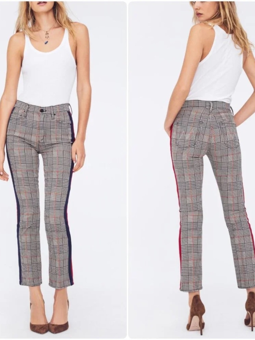 NWT MOTHER The Insider Ankle Plaid - As Seen On Jamie Chung - Picture 3 of 4